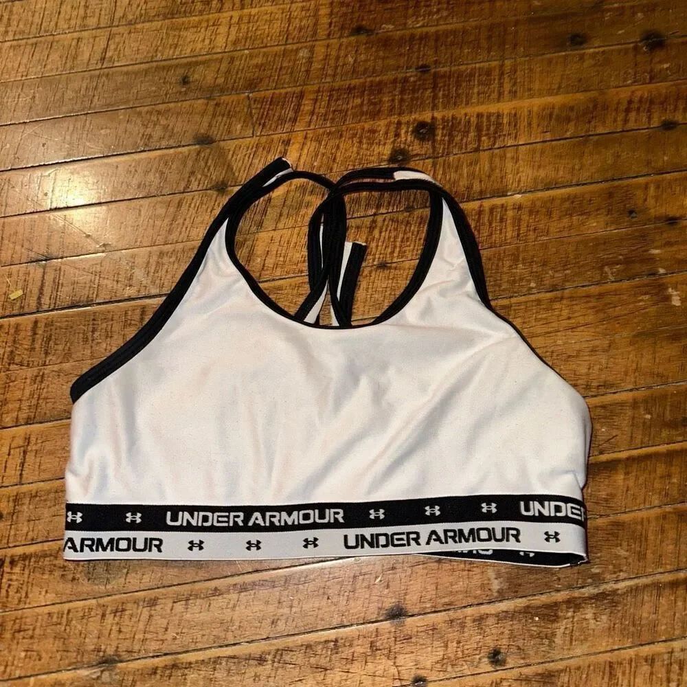 Under Armour white YL racerback Athleisure sports bra